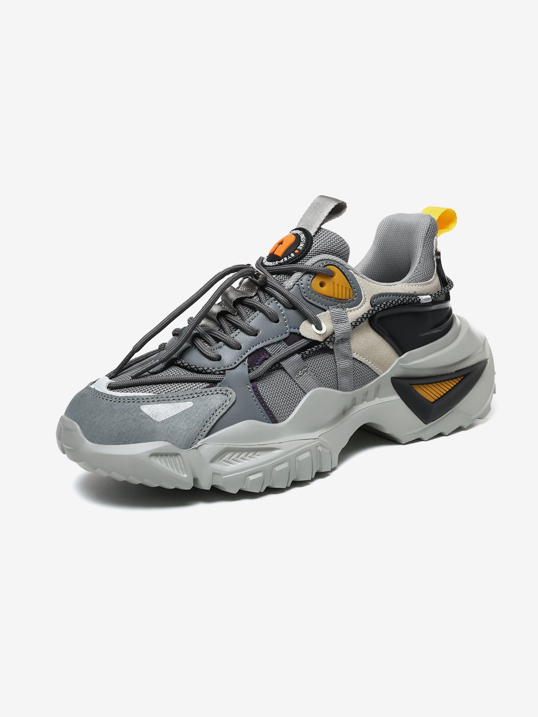 Nickron Rocket Boost Grey Sneakers – High Heel Chunky Sole Designer Shoes for Men